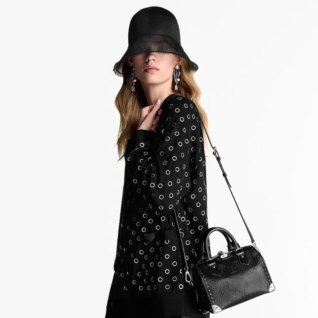 Louis Vuitton Speedy Trunk 20 Top Handle Bag in Black Silver Hardware