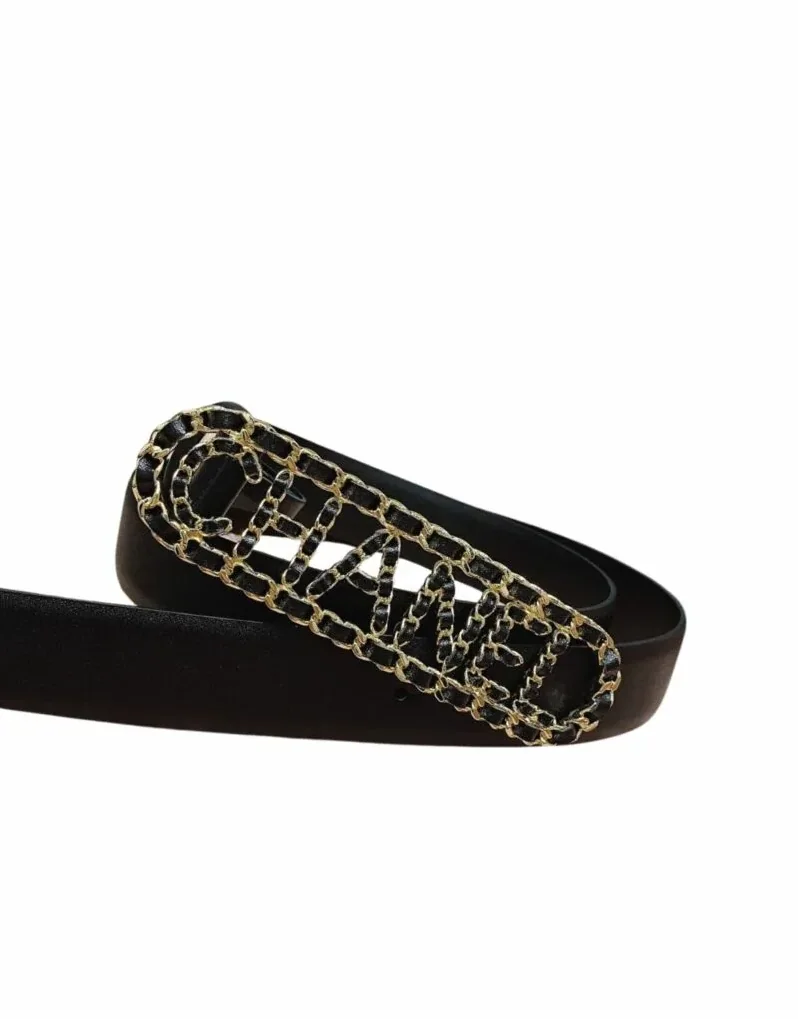 Chanel Vintage Chain Buckle Belt Black