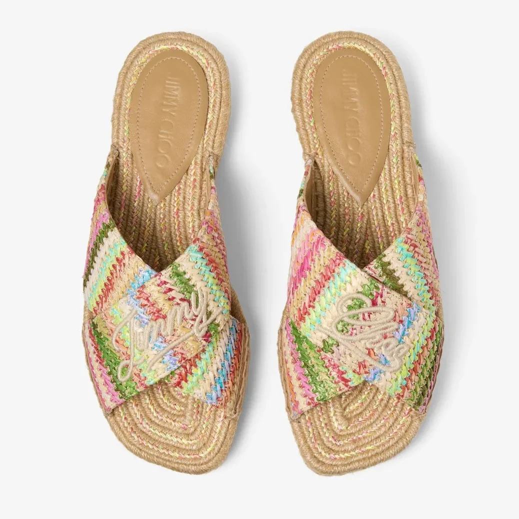 Jimmy Choo Aciel Sandal Flat Multicolor ACIELSANDALFLATQEU