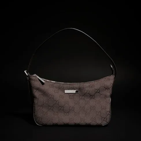 Gucci Lady Lunetta Small Shoulder Bag in Dark Brown Palladium Hardware Gucci Lady Lunetta Small Shoulder Bag in Dark Brown Palladium Hardware
