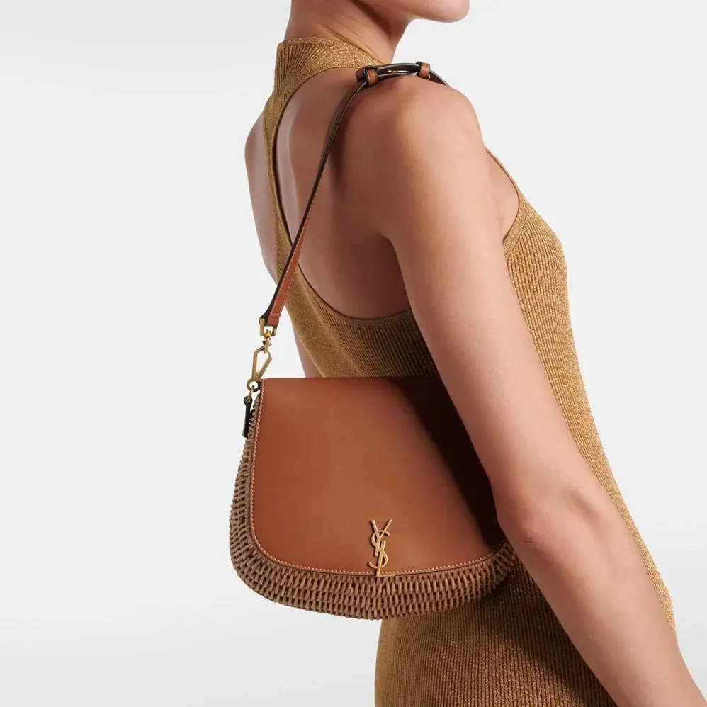 Saint Laurent YSL Mini Voltaire Top Handle Bag in Osier for Women