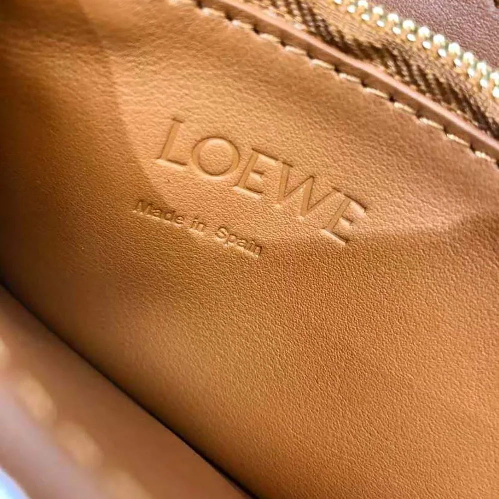 Loewe Mini Barcelona Soft Bag in Soft Grained Calfskin for Women in Brown