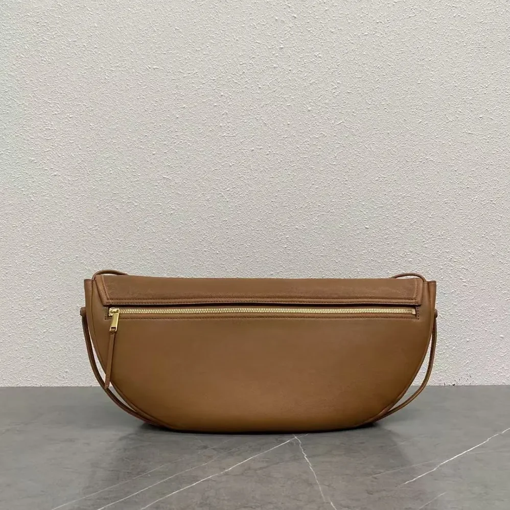 Celine Halfmoon Soft Triomphe Bag in Supple Shiny Lambskin for Women in Brown Celine Halfmoon Soft Triomphe Bag in Supple Shiny Lambskin for Women in Brown