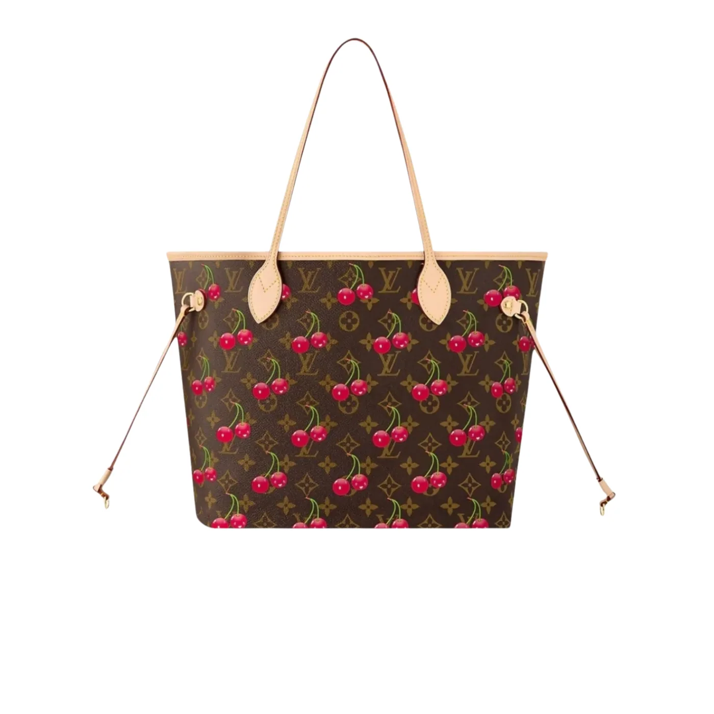 Louis Vuitton LV x TM Neverfull MM Tote Bag in Monogram Cherry Gold Hardware