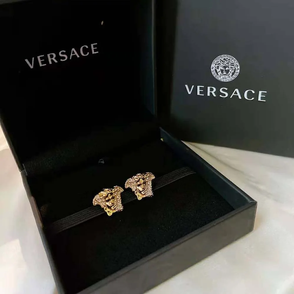 Versace Palazzo Dia Crystal Earrings for Women in Gold