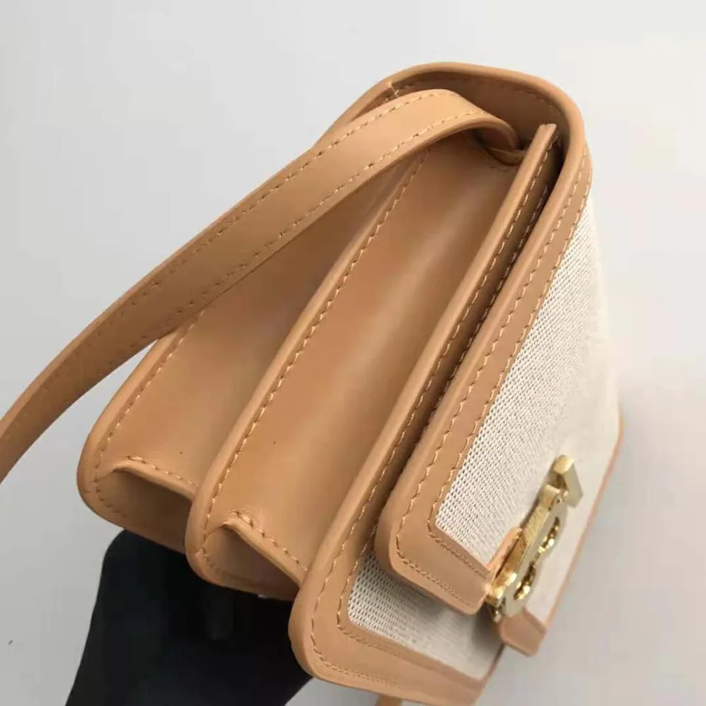 Burberry Small Two-tone Canvas and Leather TB Bag for Women in Yellow Burberry Small Two-tone Canvas and Leather TB Bag for Women in Yellow