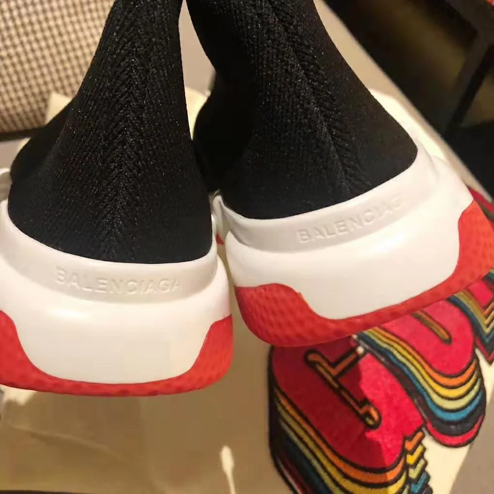 Balenciaga Speed Trainers in Knit and Balenciaga Logo for Women in Black Balenciaga Speed Trainers in Knit and Balenciaga Logo for Women in Black