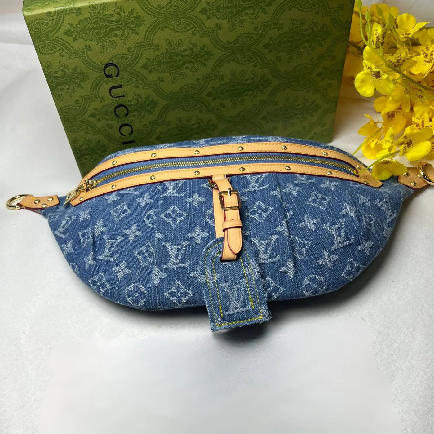Louis Vuitton High Rise Blue Denim Bag - 15 Inches /
