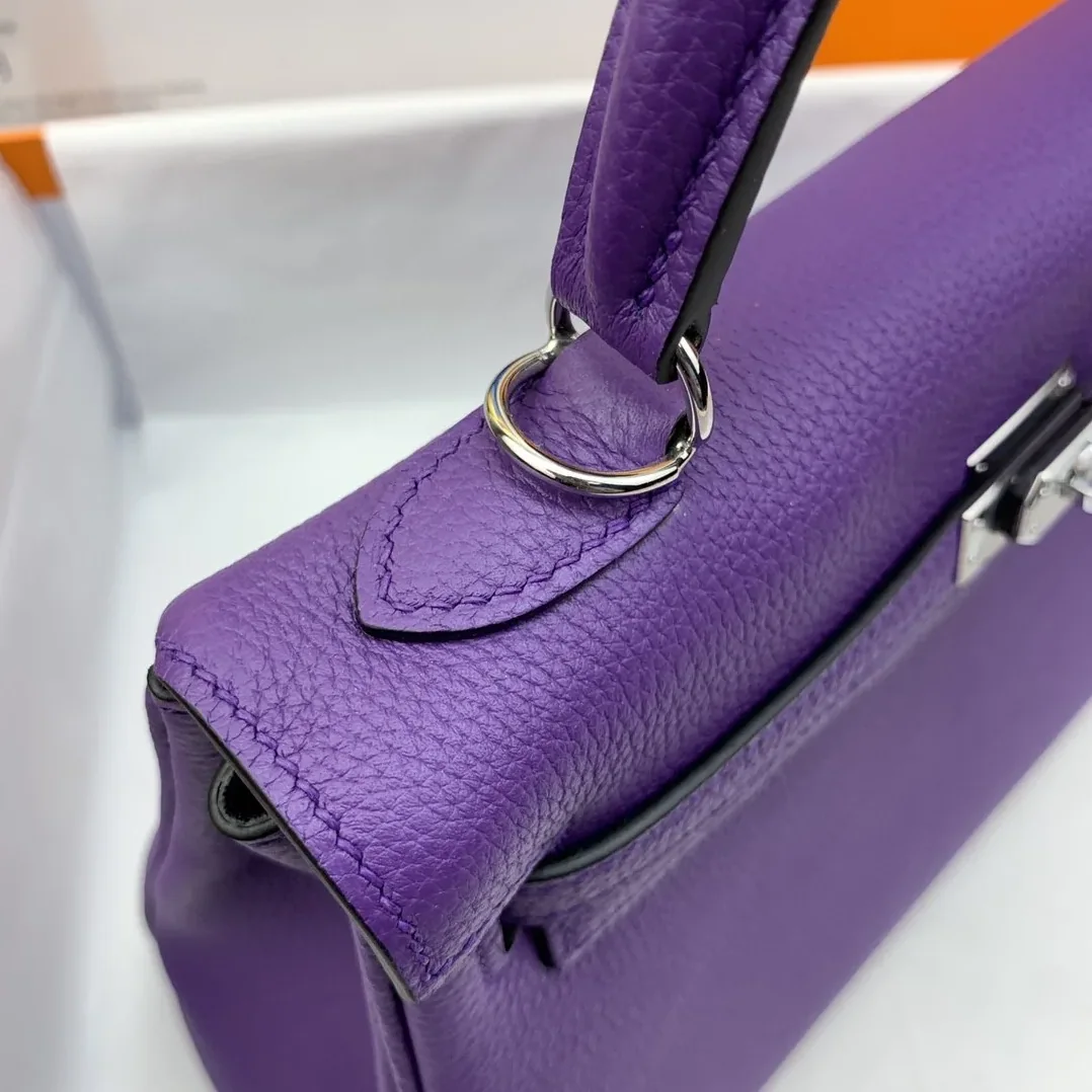 Hermes Kelly 25 Retourne Togo Purple Bag