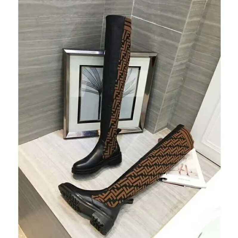 Fendi Shoes Black Leather Thigh for Women in High Boots Fendi Shoes Black Leather Thigh for Women in High Boots