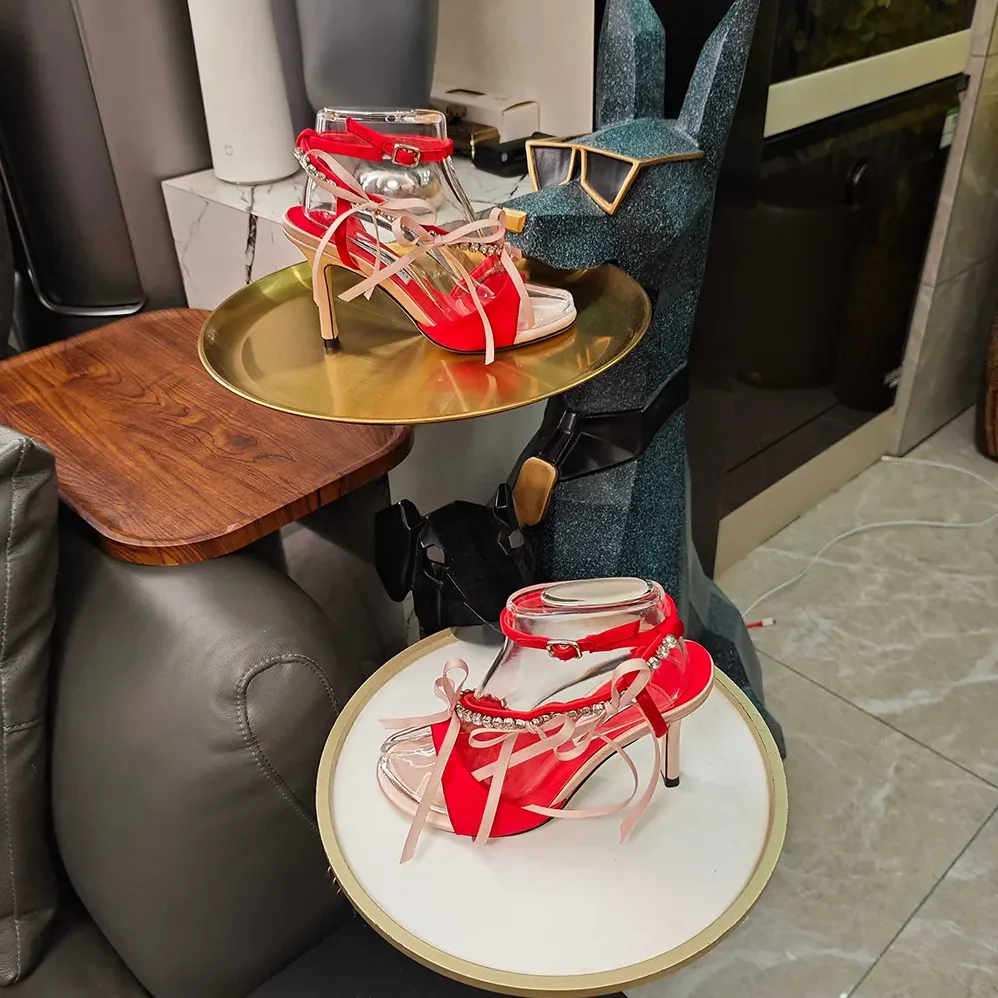 Jimmy Choo Lula 100mm Macaron and Ruby Red Satin Sandals with Bows for Women Jimmy Choo Lula 100mm Macaron and Ruby Red Satin Sandals with Bows for Women