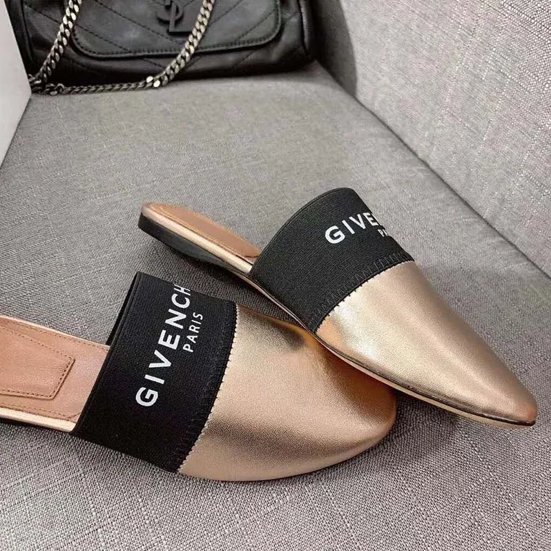Givenchy Shoes Givenchy Paris Leather Mules for Women in Gold
