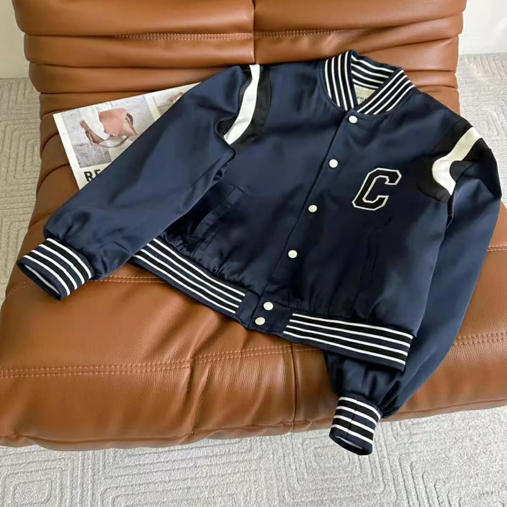 Celine Cropped Bomber Jacket in Thick Satin for Women Celine Cropped Bomber Jacket in Thick Satin for Women
