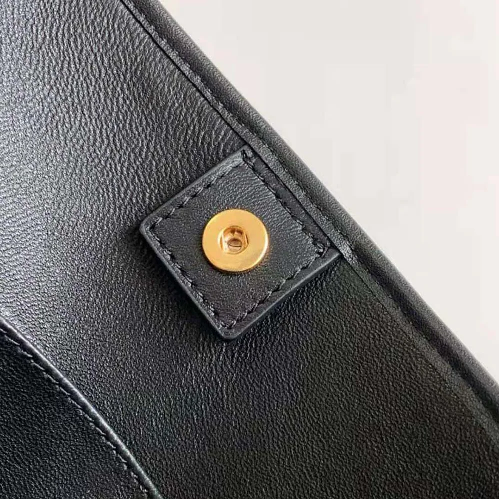 Celine Medium Newspaper Bag in Supple Calfskin for Women in Black