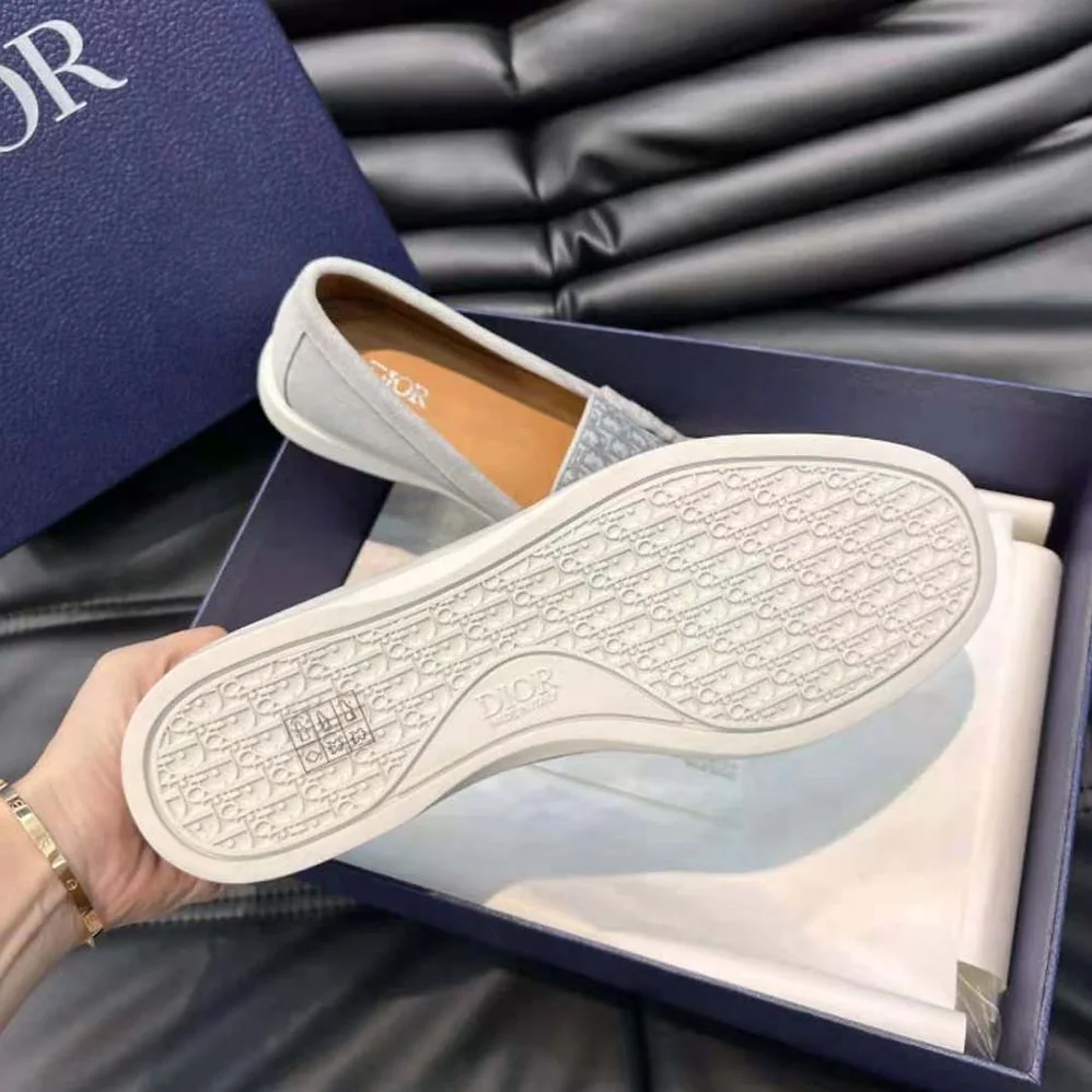 Dior Granville Loafer Dior Gray Suede and Dior Oblique Jacquard for Men Dior Granville Loafer Dior Gray Suede and Dior Oblique Jacquard for Men