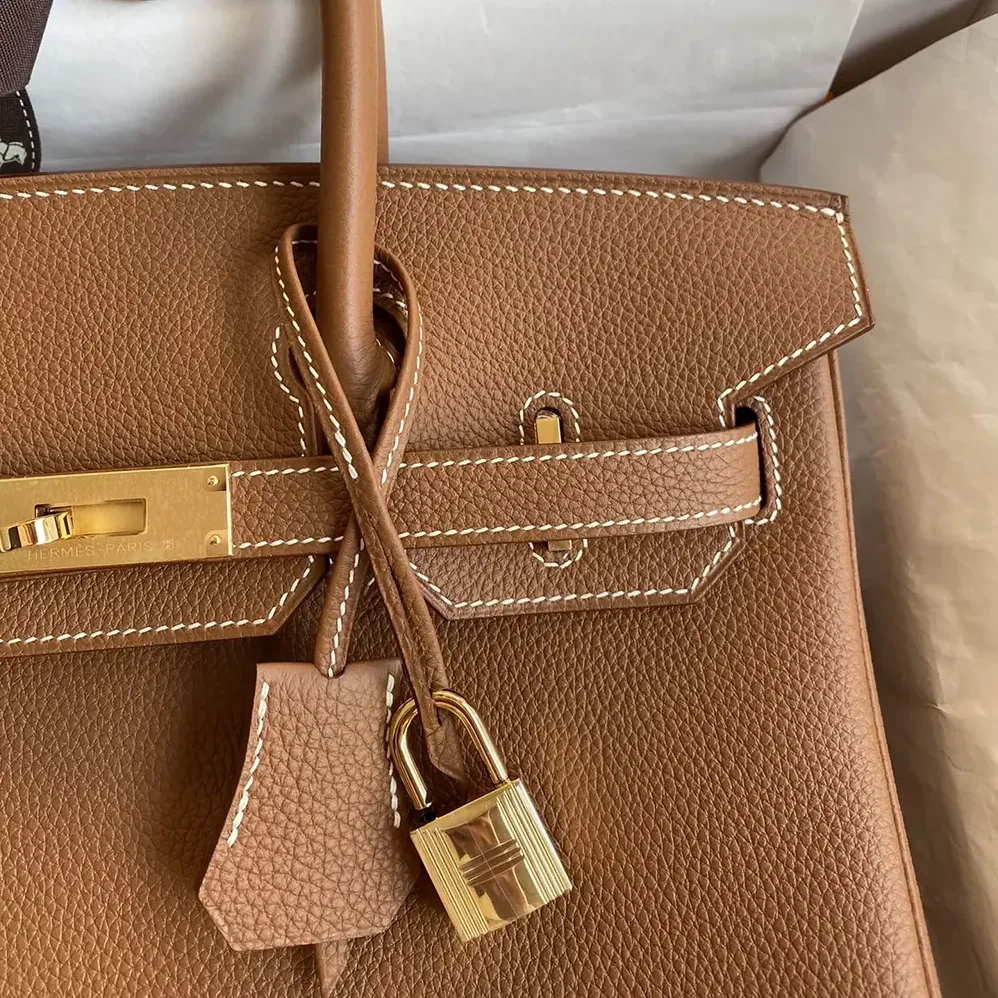 Hermes Birkin 30 Bag in Epsom Leather with Gold Hardware in Brown/Gold