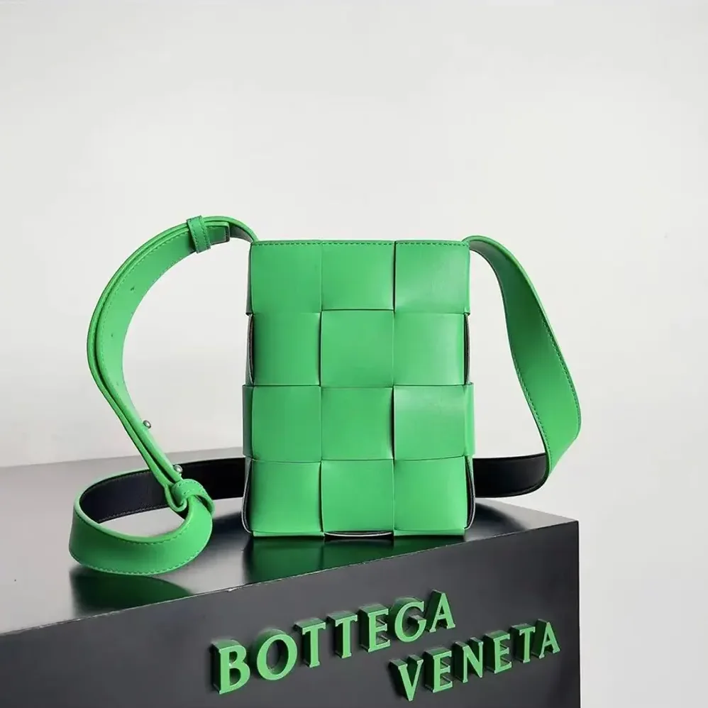 Bottega Veneta Mini Cassette Cross-Body Bag for Unisex in Green