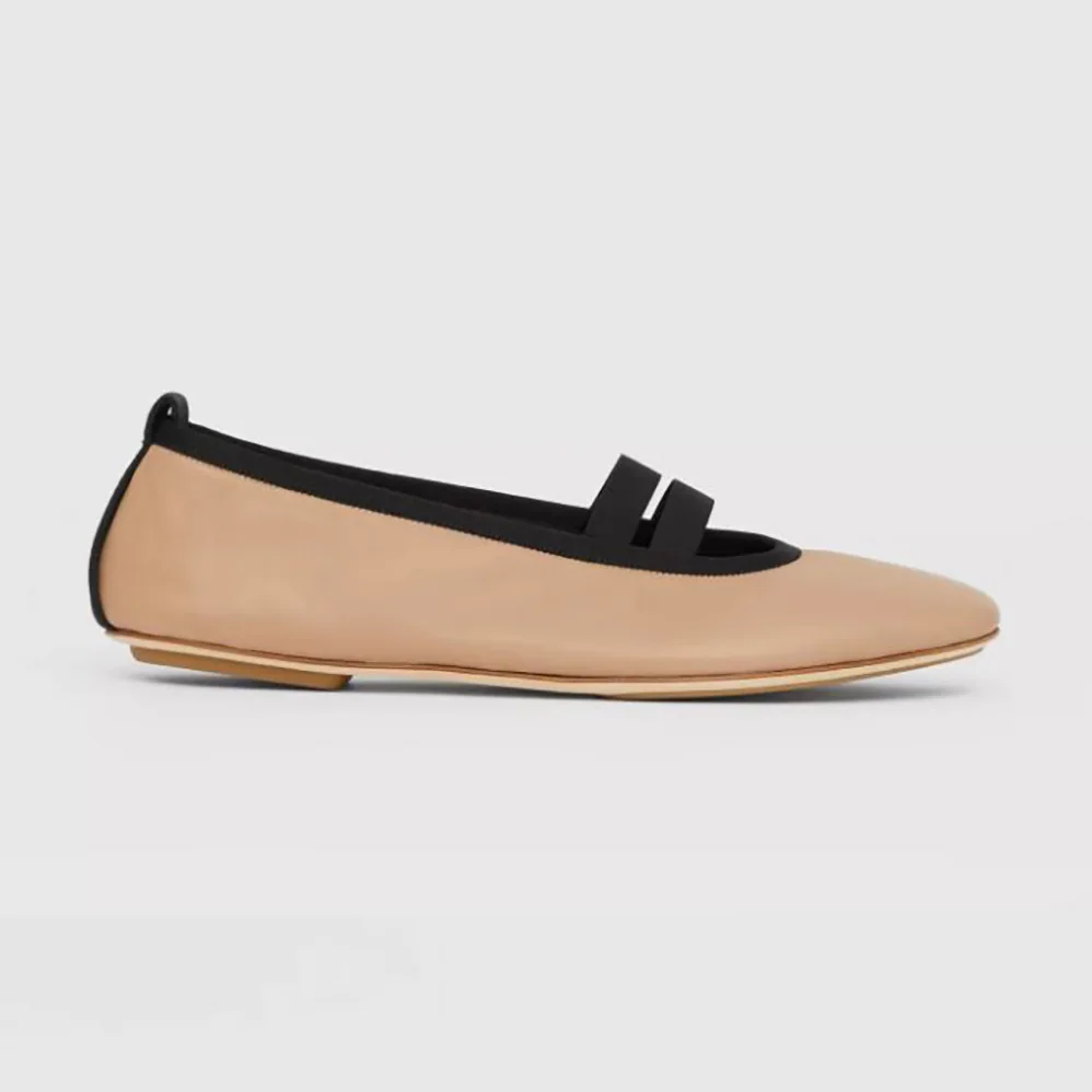 Burberry Logo Detail Vintage Check Cotton Ballerinas for Women in Sandy Burberry Logo Detail Vintage Check Cotton Ballerinas for Women in Sandy