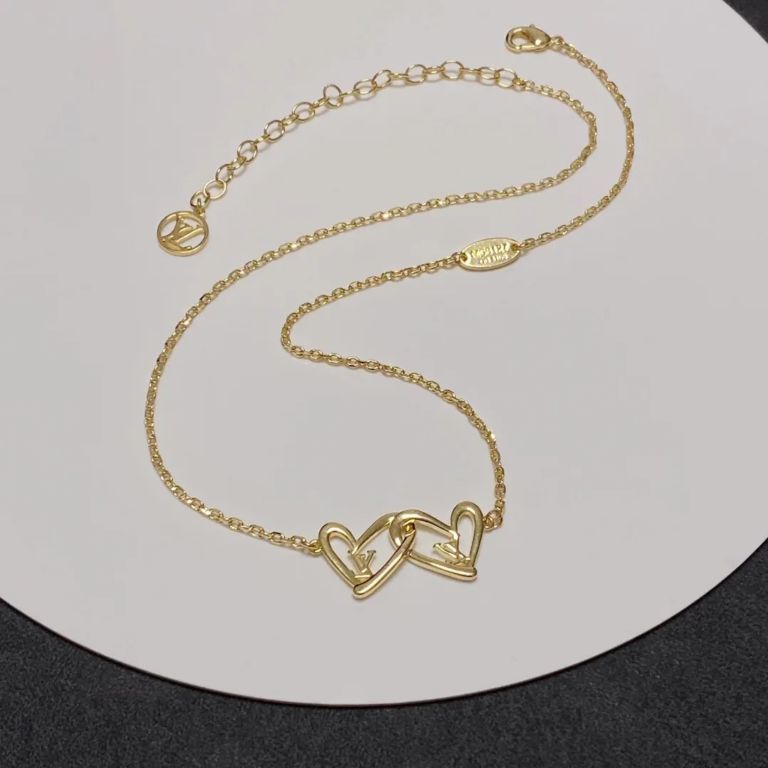 Louis Vuitton LV Letter Necklace Gold