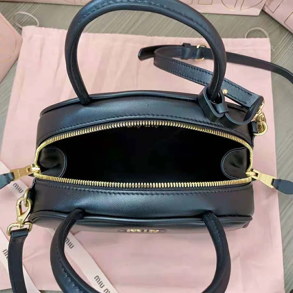 Miu Miu Medium Leather Top-handle Bag for Women in Black