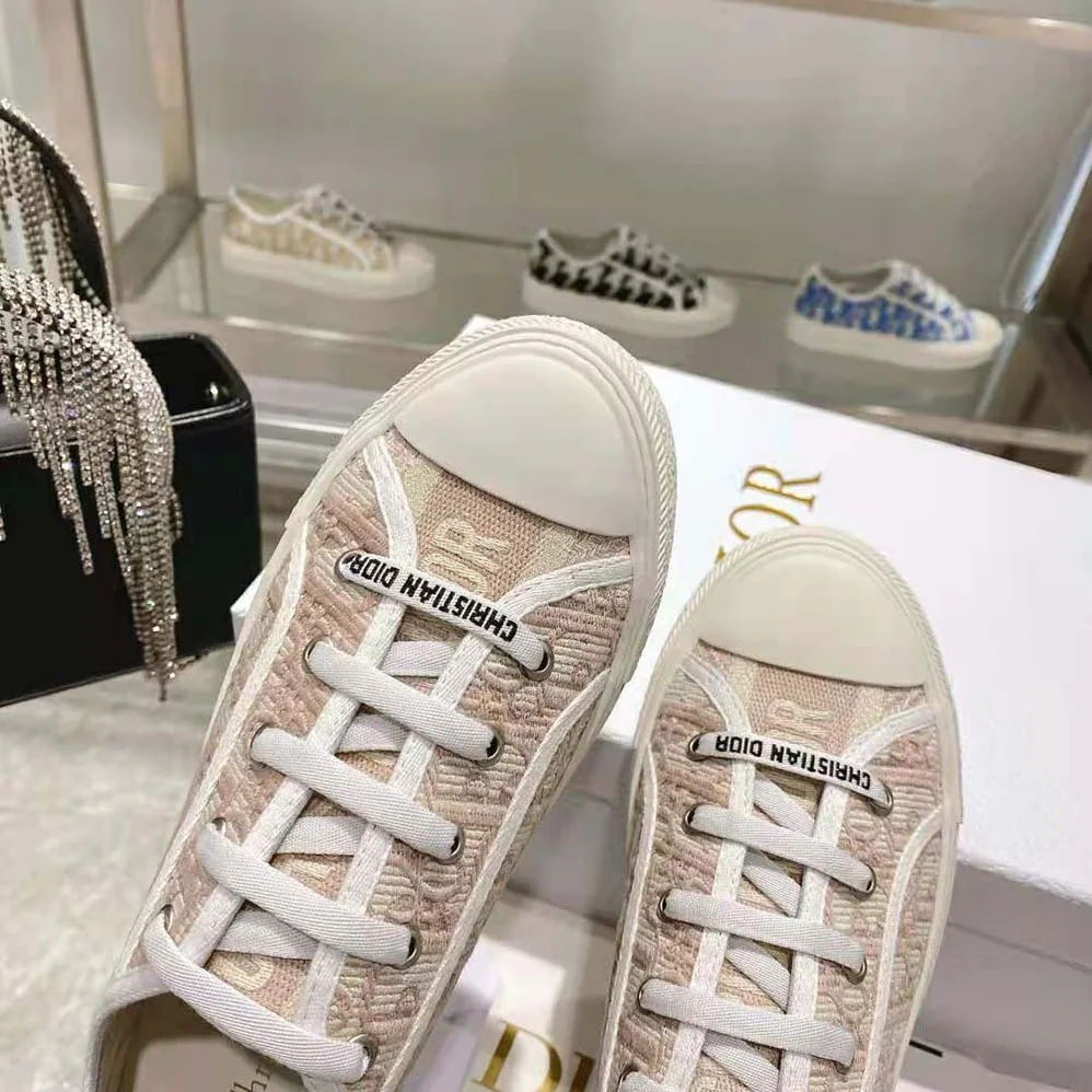 Dior Walk N Dior Sneaker Nude Dior Oblique Embroidered Cotton for Women Dior Walk N Dior Sneaker Nude Dior Oblique Embroidered Cotton for Women