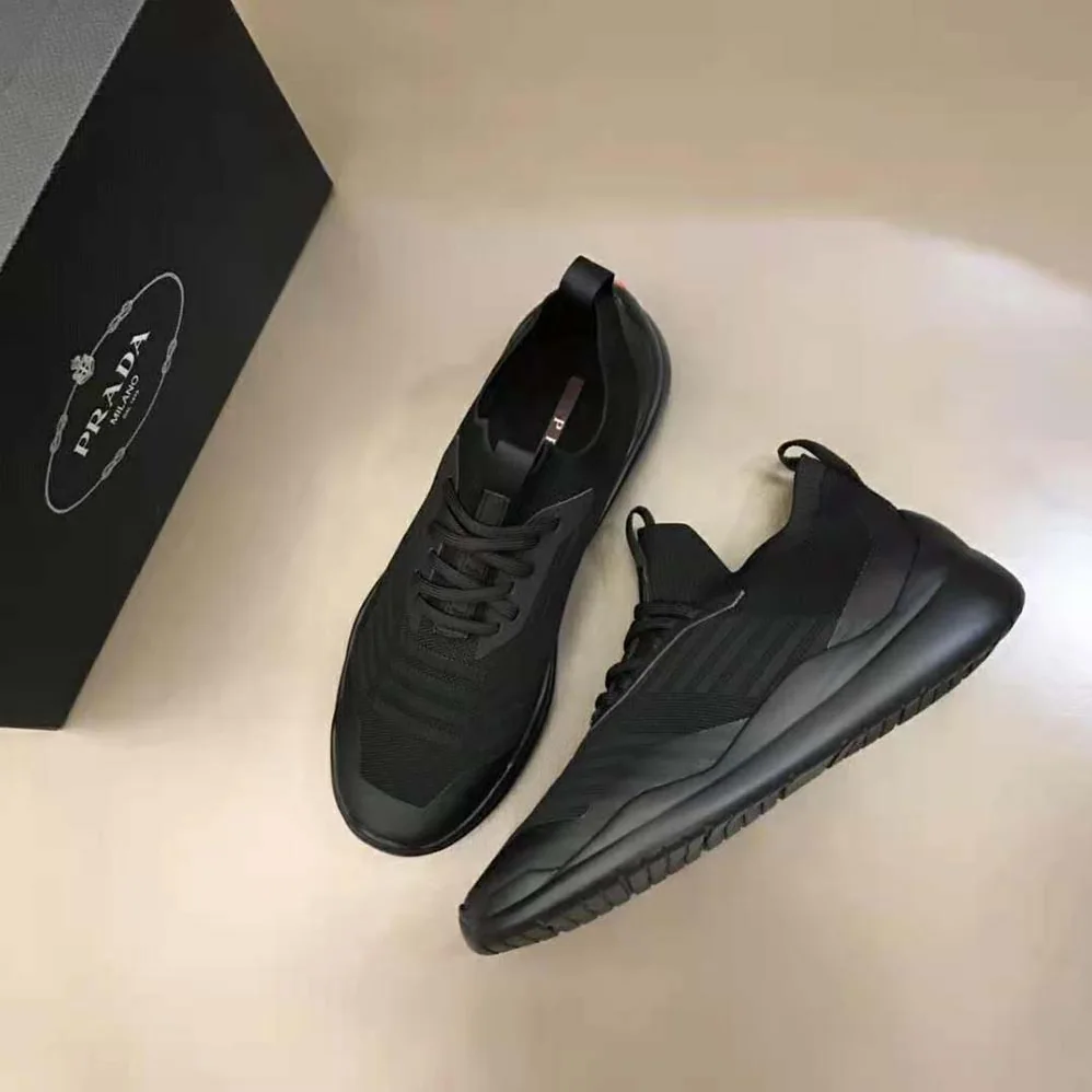 Prada Toblach Technical Fabric Sneakers for Unisex in Black Prada Toblach Technical Fabric Sneakers for Unisex in Black