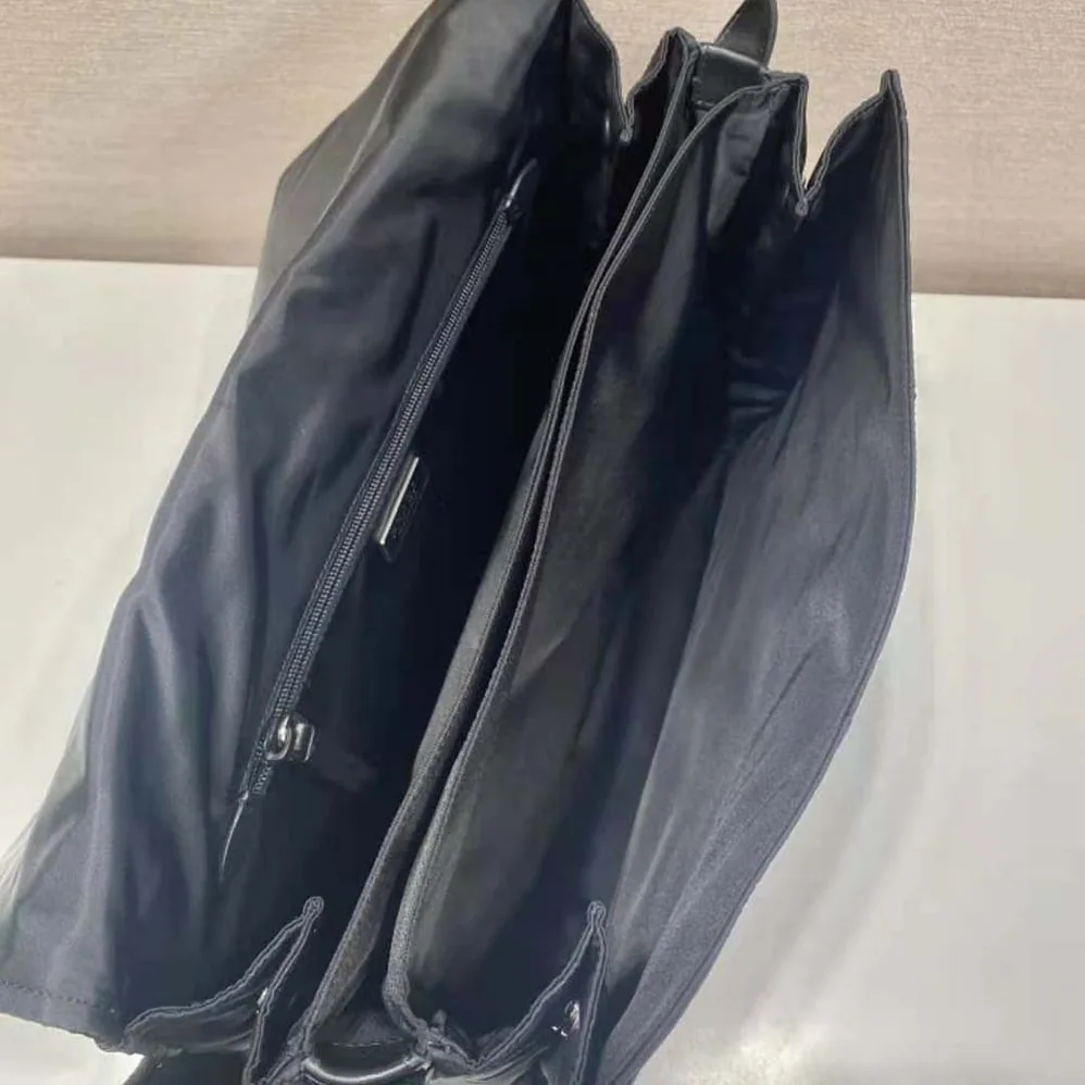 Prada Topstitched Re-Nylon Shoulder Bag for Women in Black Prada Topstitched Re-Nylon Shoulder Bag for Women in Black