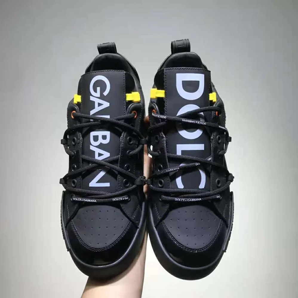 Dolce Gabbana D&G Portofino Sneakers in Calfskin and Patent Leather for Women