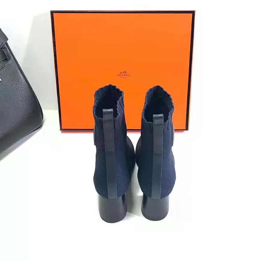 Hermes Volver 60 Ankle Boot in 7cm Heel Height for Women in Navy