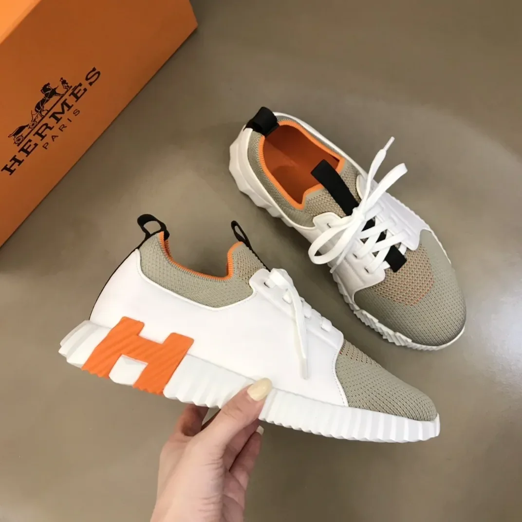 Hermes Depart Sneakers White in Light Grey Hermes Depart Sneakers White in Light Grey