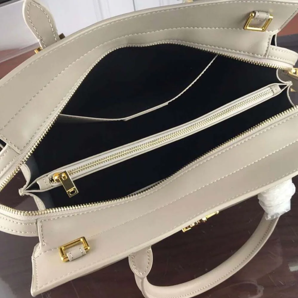 Saint Laurent YSL Uptown Medium Tote Shiny Smooth for Women in White Saint Laurent YSL Uptown Medium Tote Shiny Smooth for Women in White