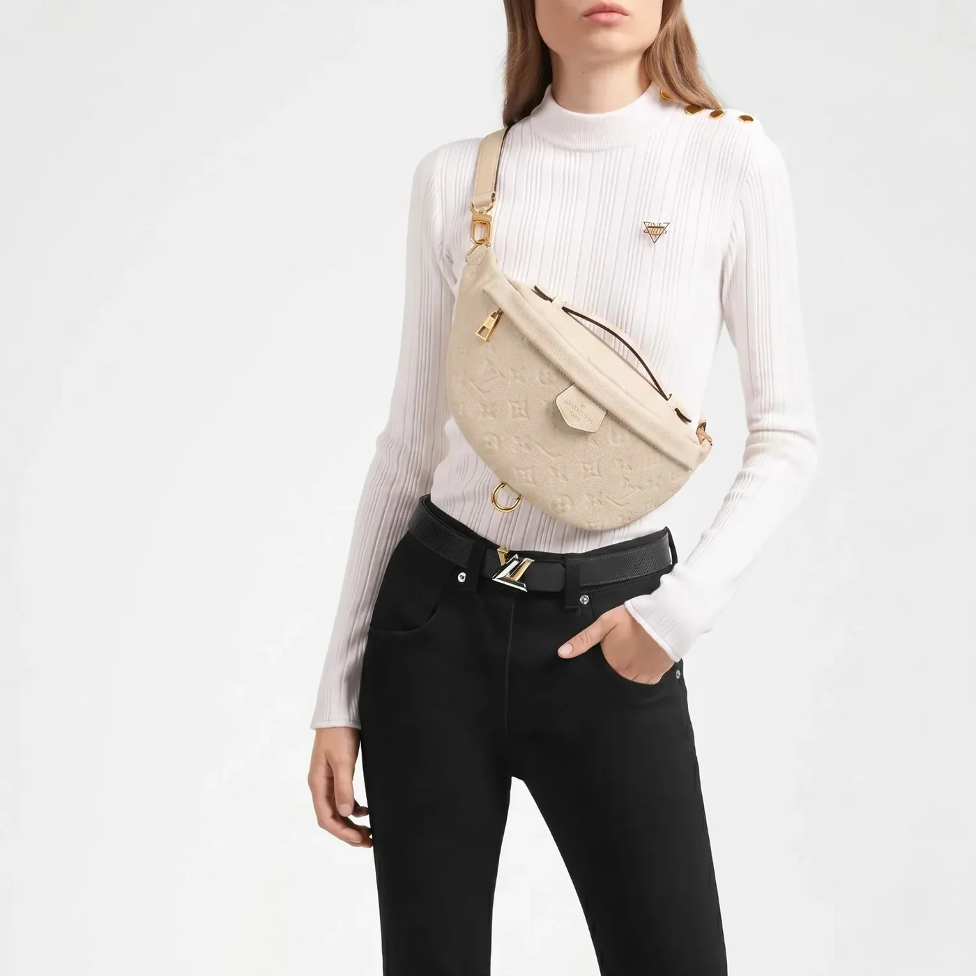 Louis Vuitton Bumbag / Cream Monogram Empreinte Gold Hardware