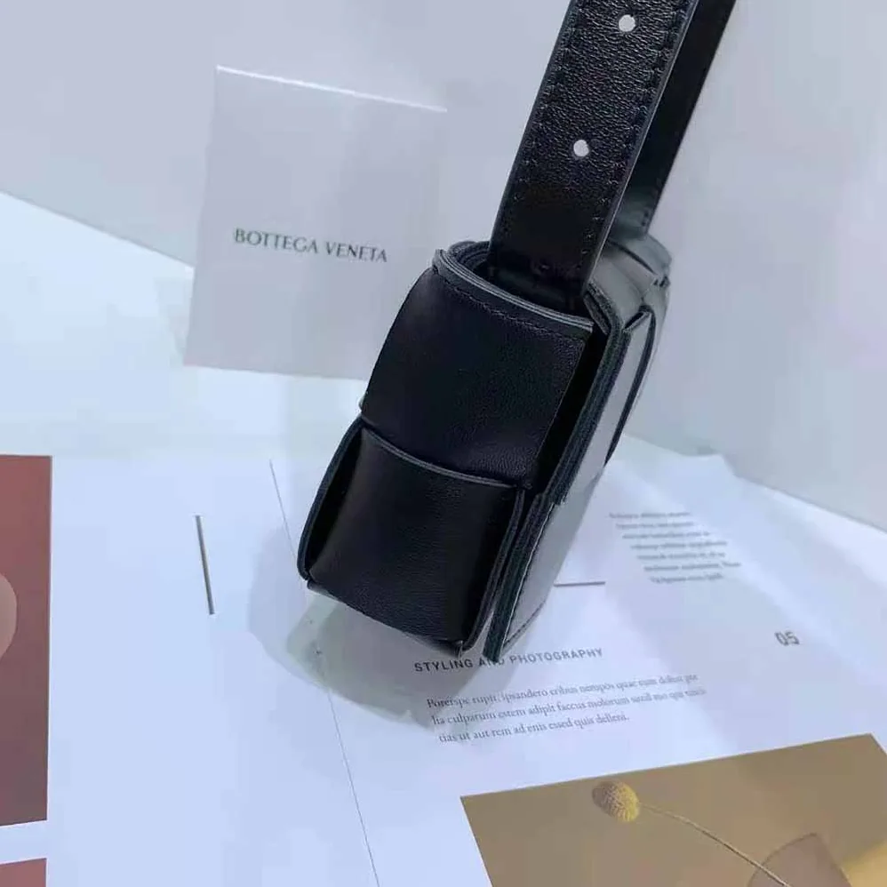 Bottega Veneta Belt Cassette Mini Intreccio Leather Belt Bag for Women in Black Bottega Veneta Belt Cassette Mini Intreccio Leather Belt Bag for Women in Black