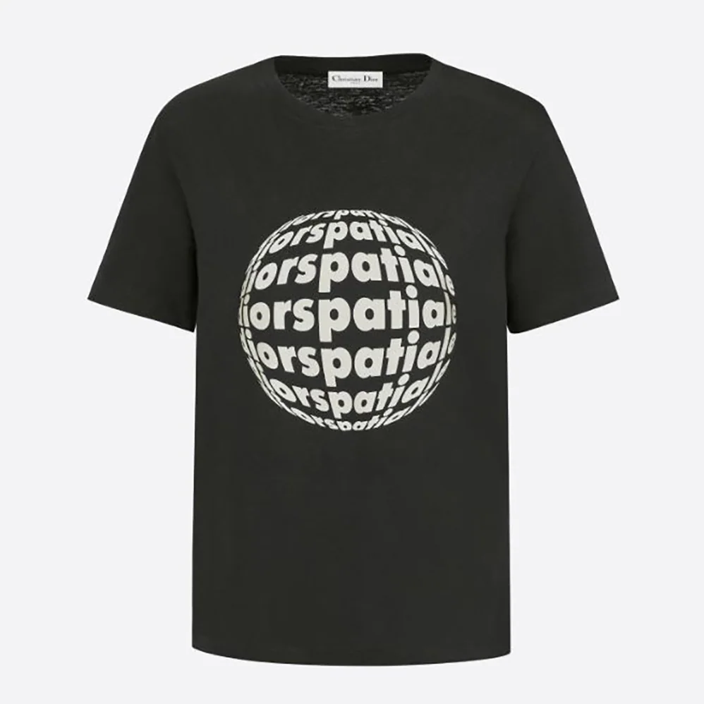 Dior Dior Spatial T-shirt Black Cotton Jersey and Linen for Men