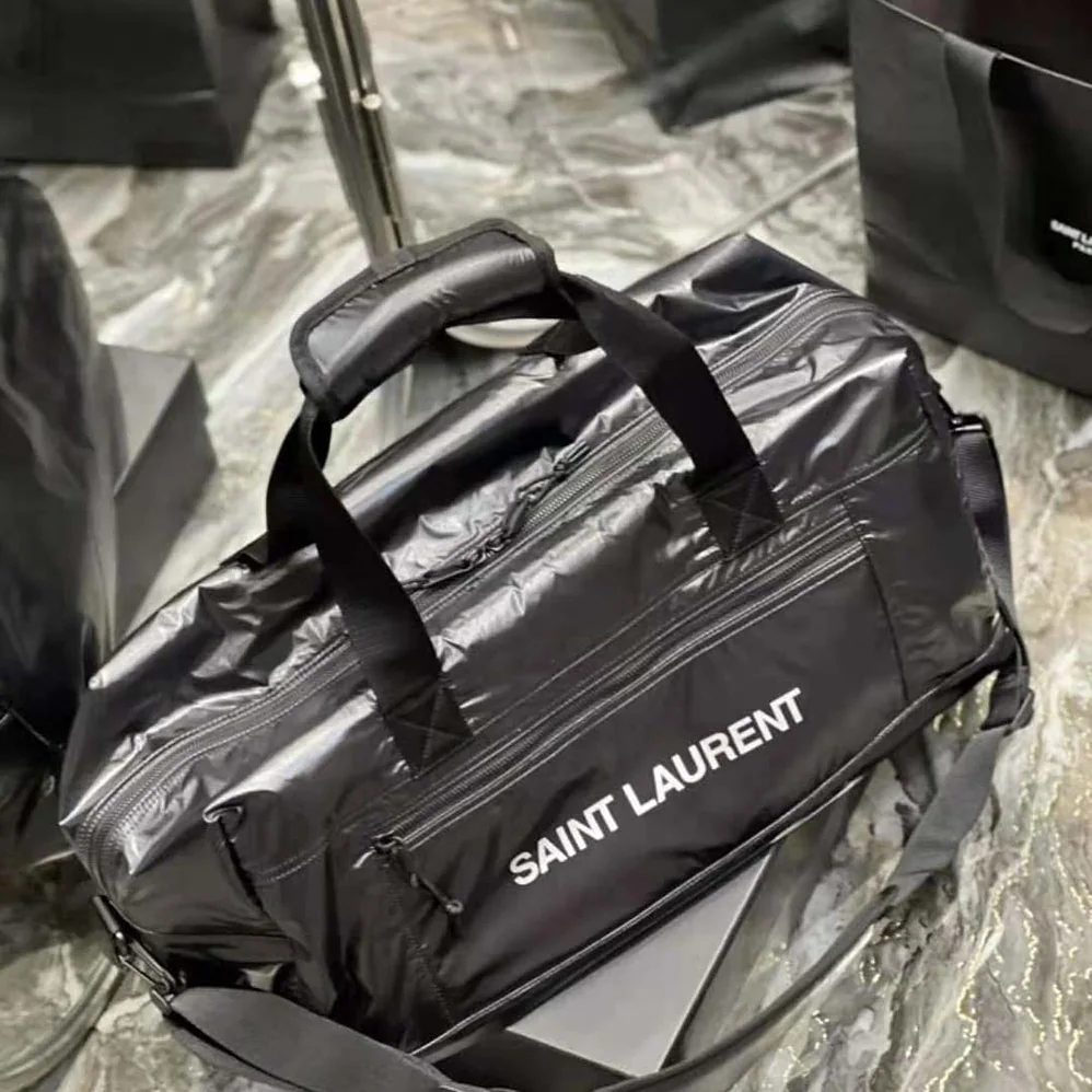Saint Laurent YSL Nuxx Duffle in Nylon for Men in Black Saint Laurent YSL Nuxx Duffle in Nylon for Men in Black