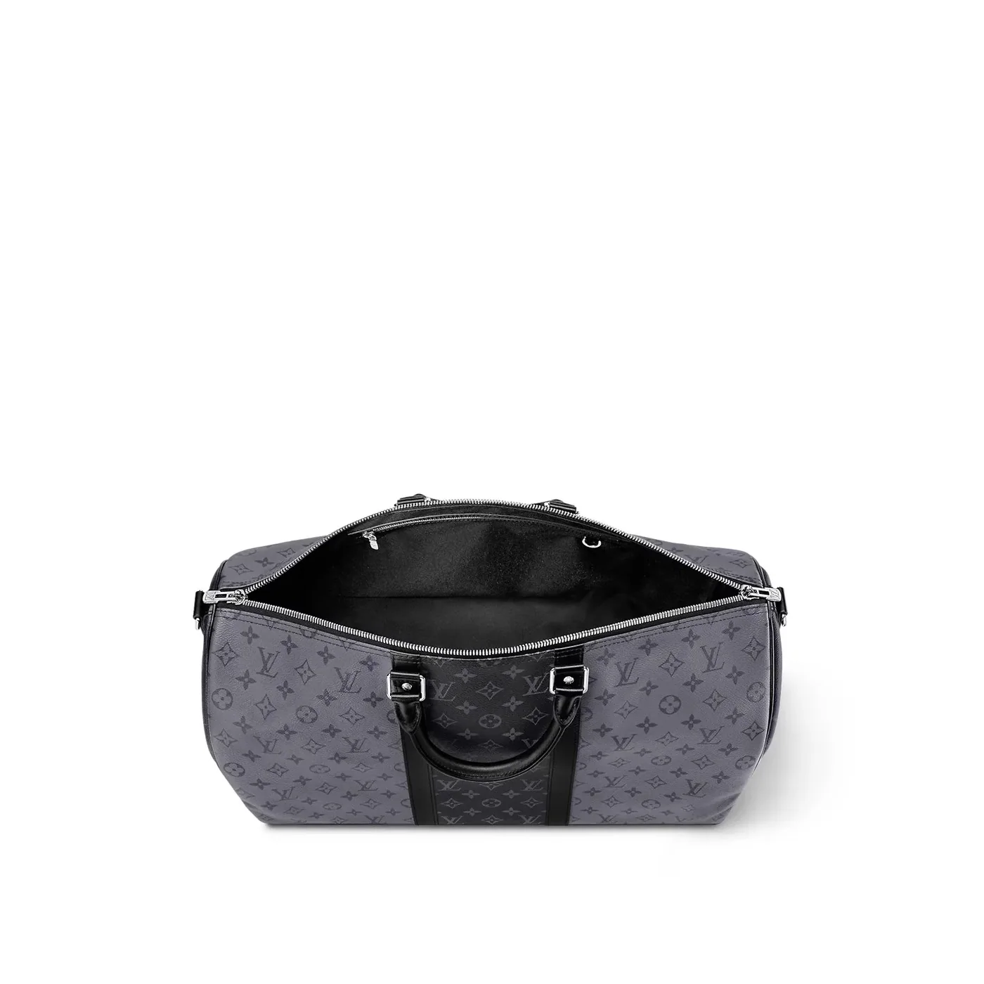 Louis Vuitton Keepall Bandouliere 50 Travel Bag in Grey Silver Hardware
