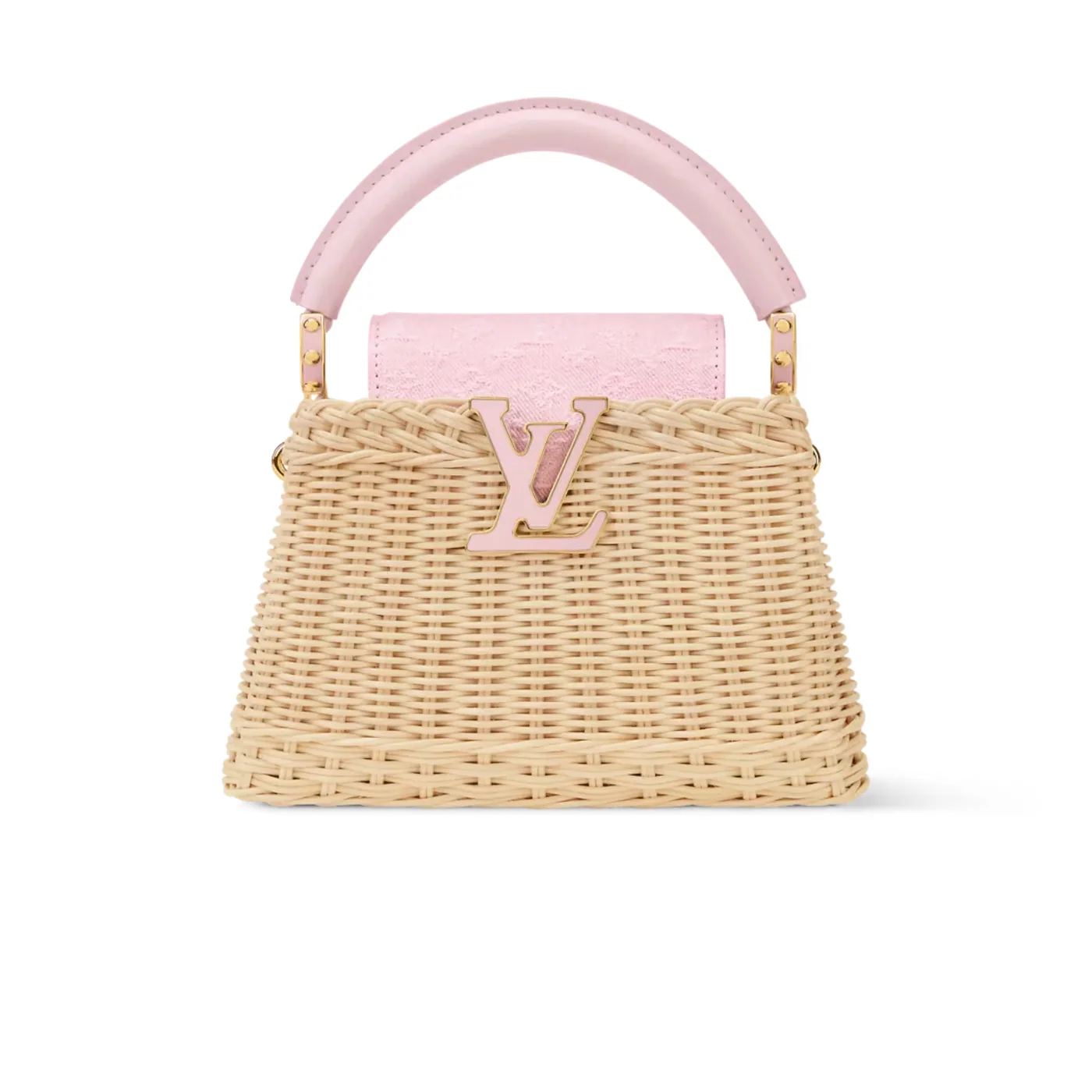 Louis Vuitton Capucines Mini Top Handle Bag in Washed Pink Gold Hardware