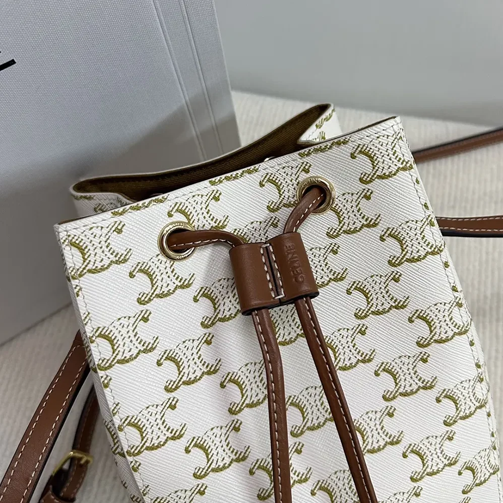 Celine Micro Sailor in Triomphe Canvas and Calfskin for Women in White Celine Micro Sailor in Triomphe Canvas and Calfskin for Women in White