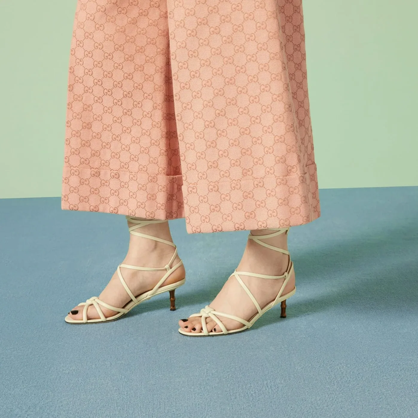 Gucci Strappy Sandal With Bamboo White Gucci Strappy Sandal With Bamboo White