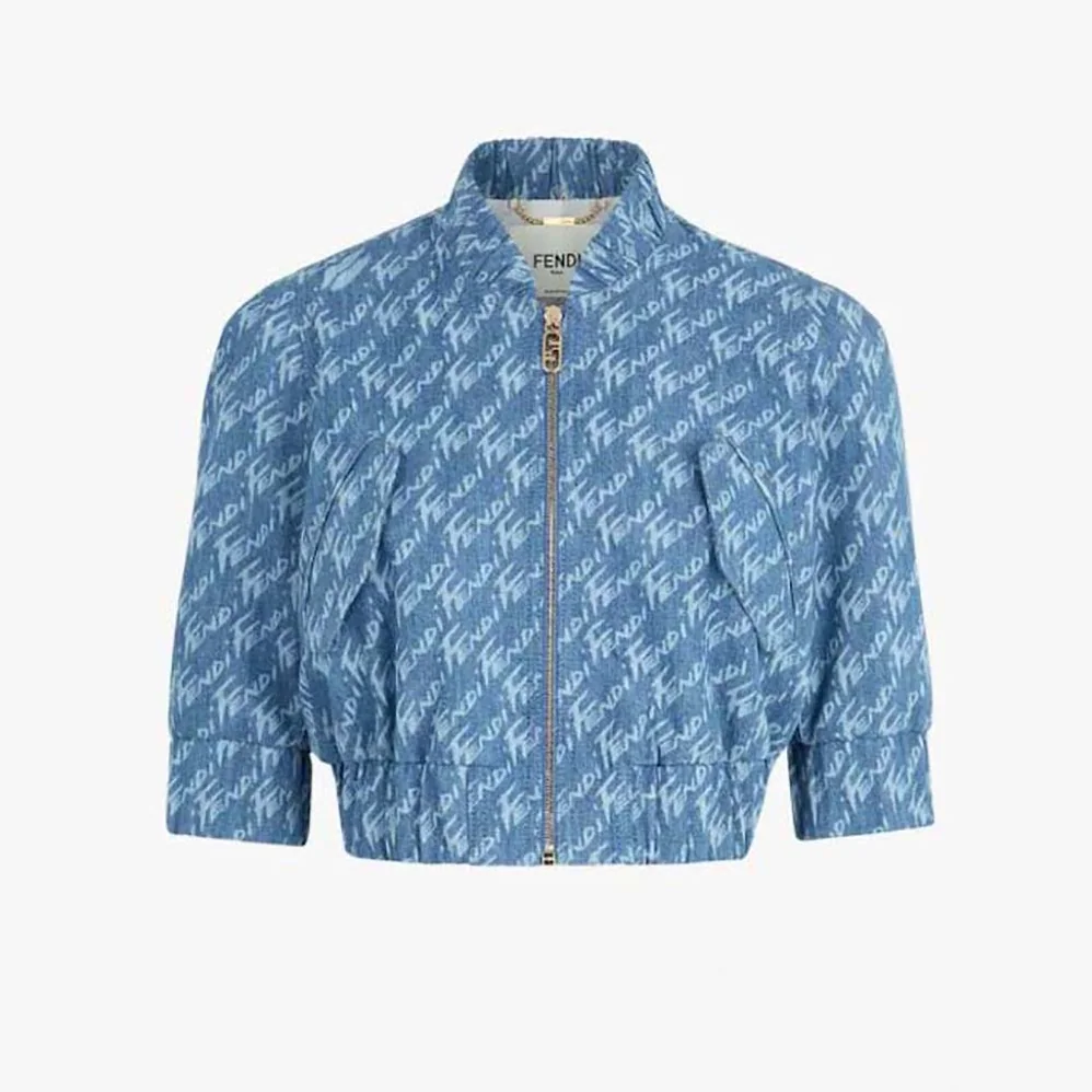 Fendi Light Blue Chambray Jacket for Women
