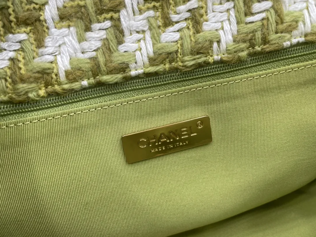 Chanel 19 Large Handbag Gold Hardware Green Chanel 19 Large Handbag Gold Hardware Green