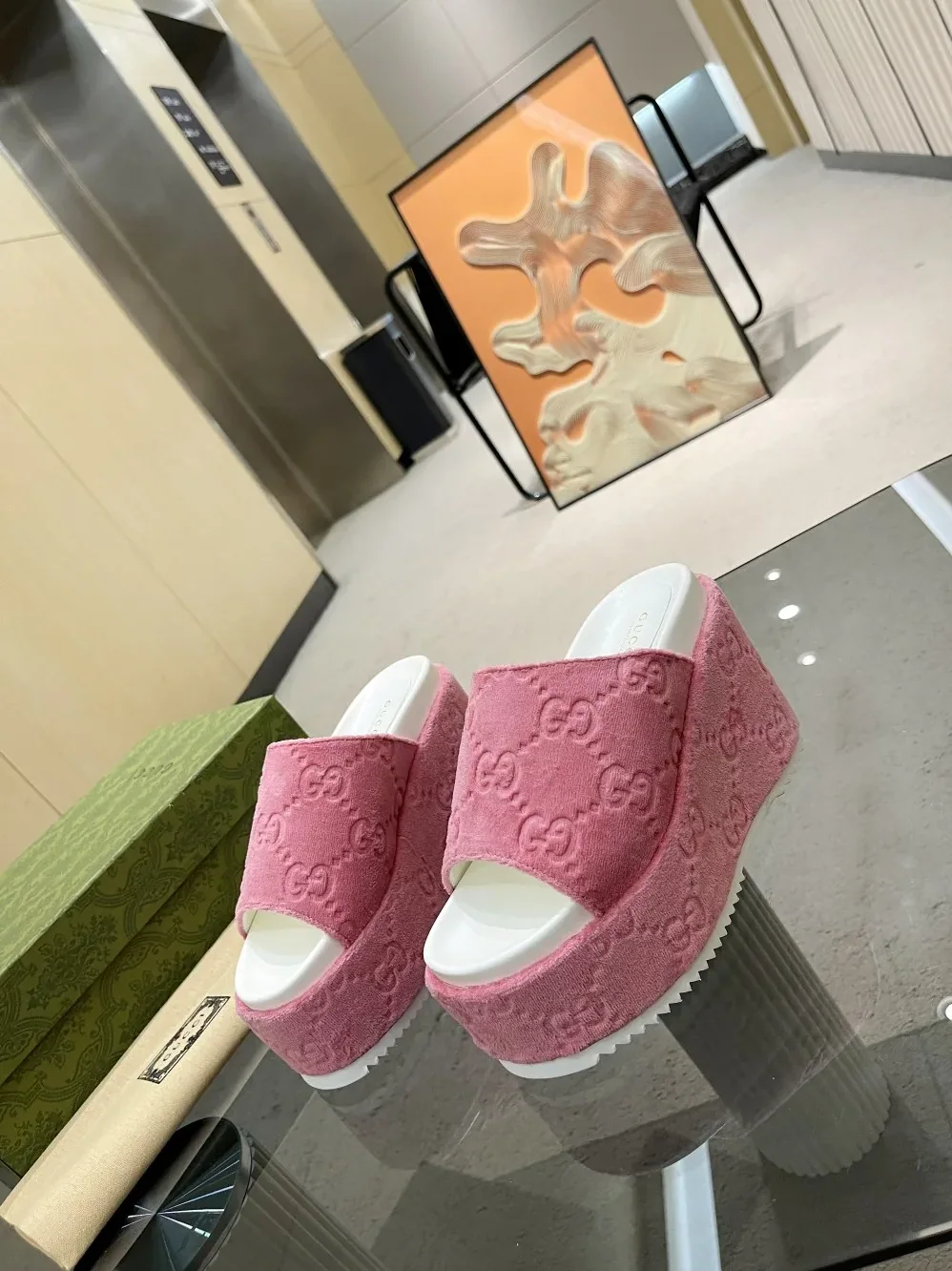 Gucci GG Platform Sandal Pink for Women Gucci GG Platform Sandal Pink for Women