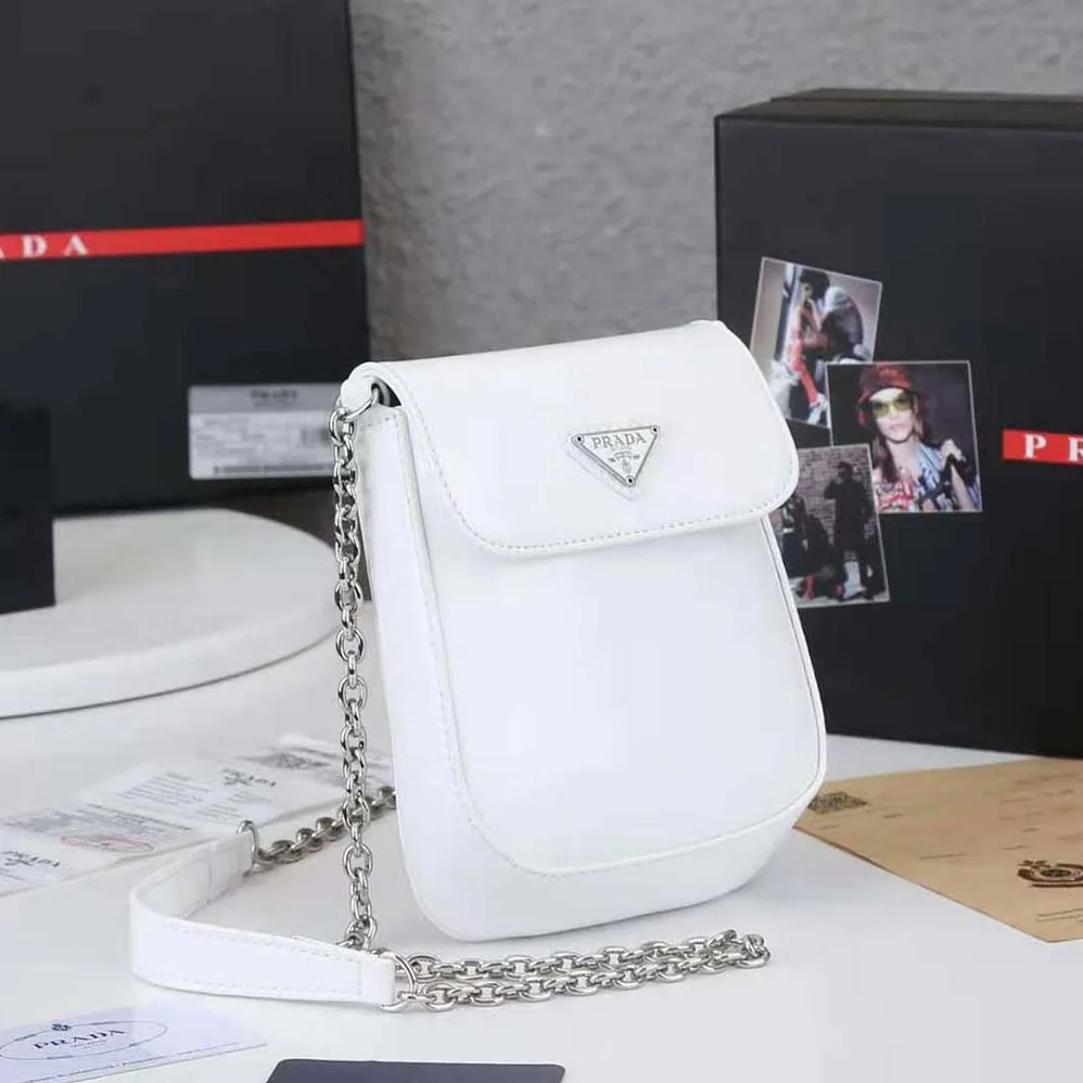 Prada Brushed Leather Mini-bag for Women in White