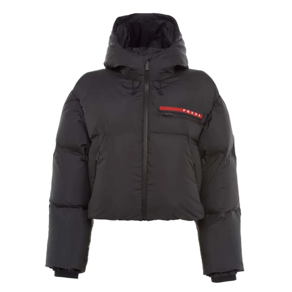 Prada Technical Nylon Puffer Jacket for Women in Black Prada Technical Nylon Puffer Jacket for Women in Black