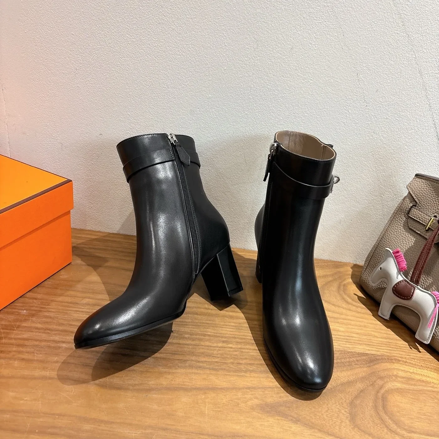 Hermes Saint Germain Ankle Boots Noir