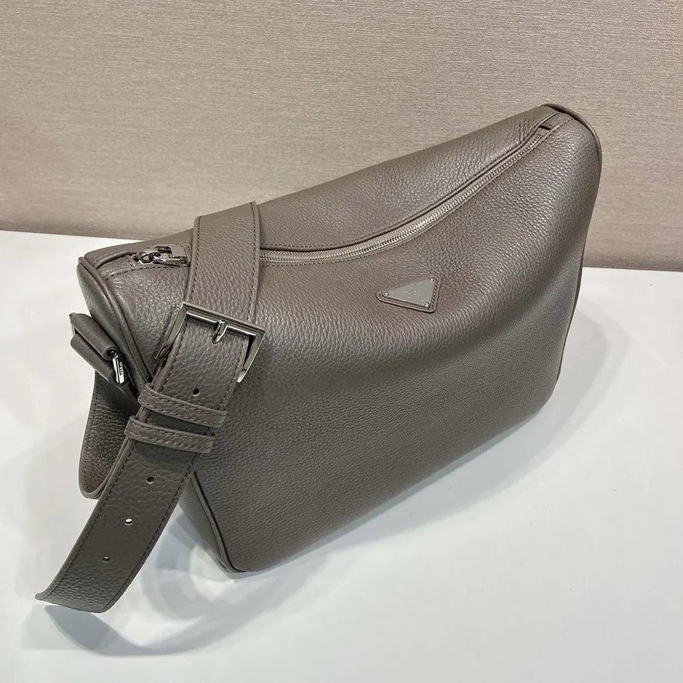 Prada Medium Leather Shoulder Bag for Unisex in Gray Prada Medium Leather Shoulder Bag for Unisex in Gray