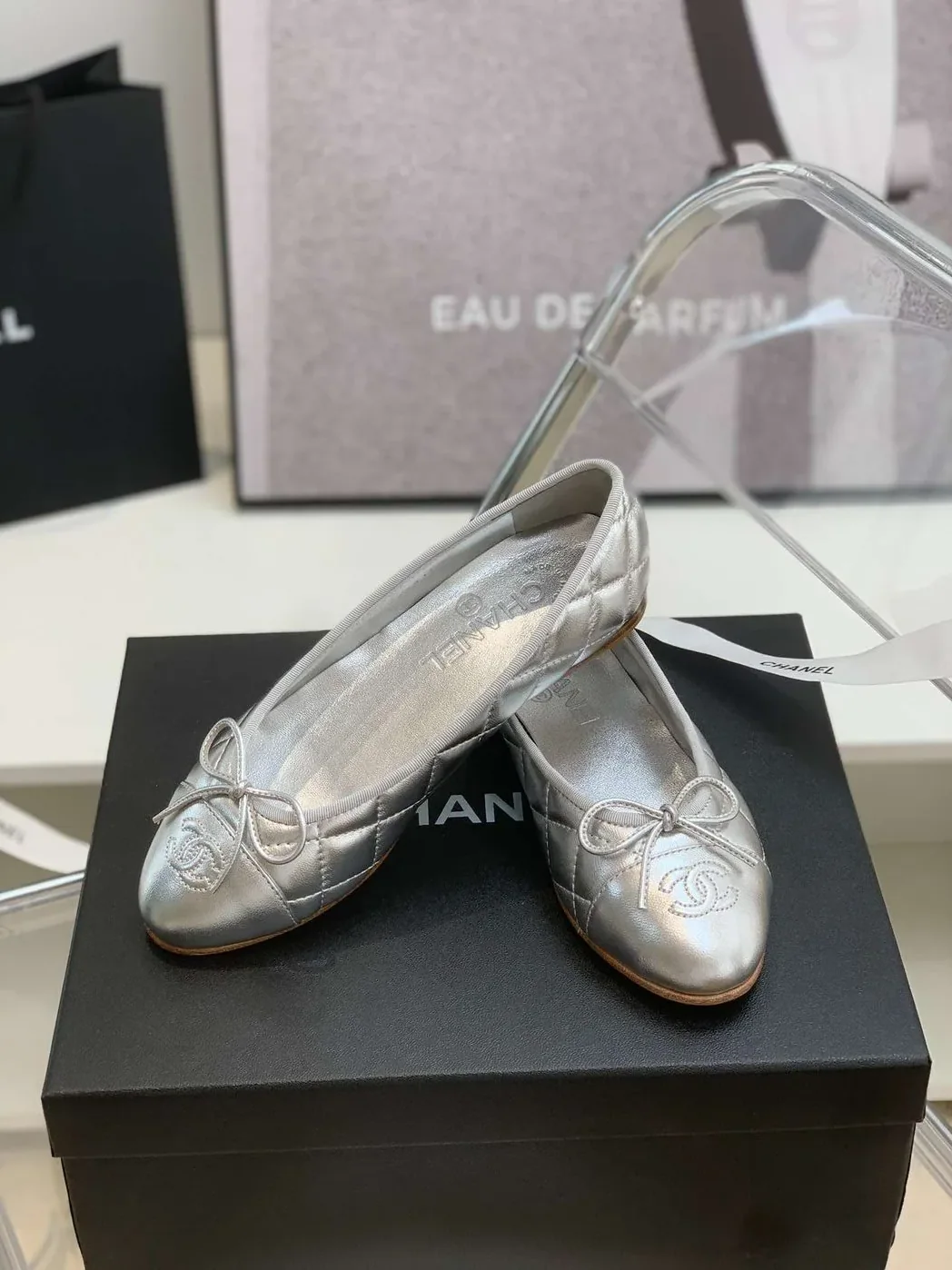 Chanel Ballet Flats in Silver Chanel Ballet Flats in Silver