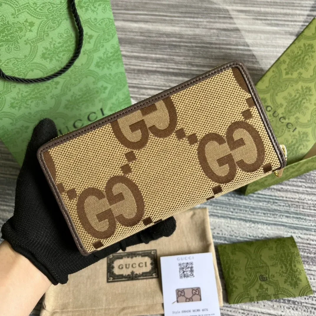 Gucci Diana Jumbo GG Zip Around Wallet With GG Brown /