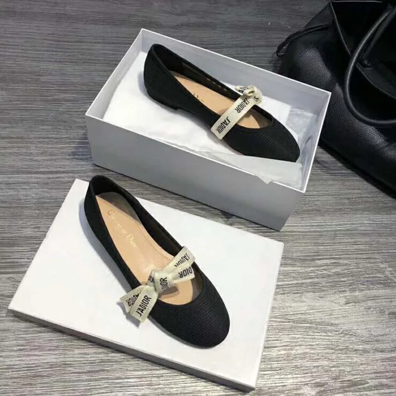 Dior Shoes Miss J'Adior Technical Canvas Ballet Pump for Women in Black