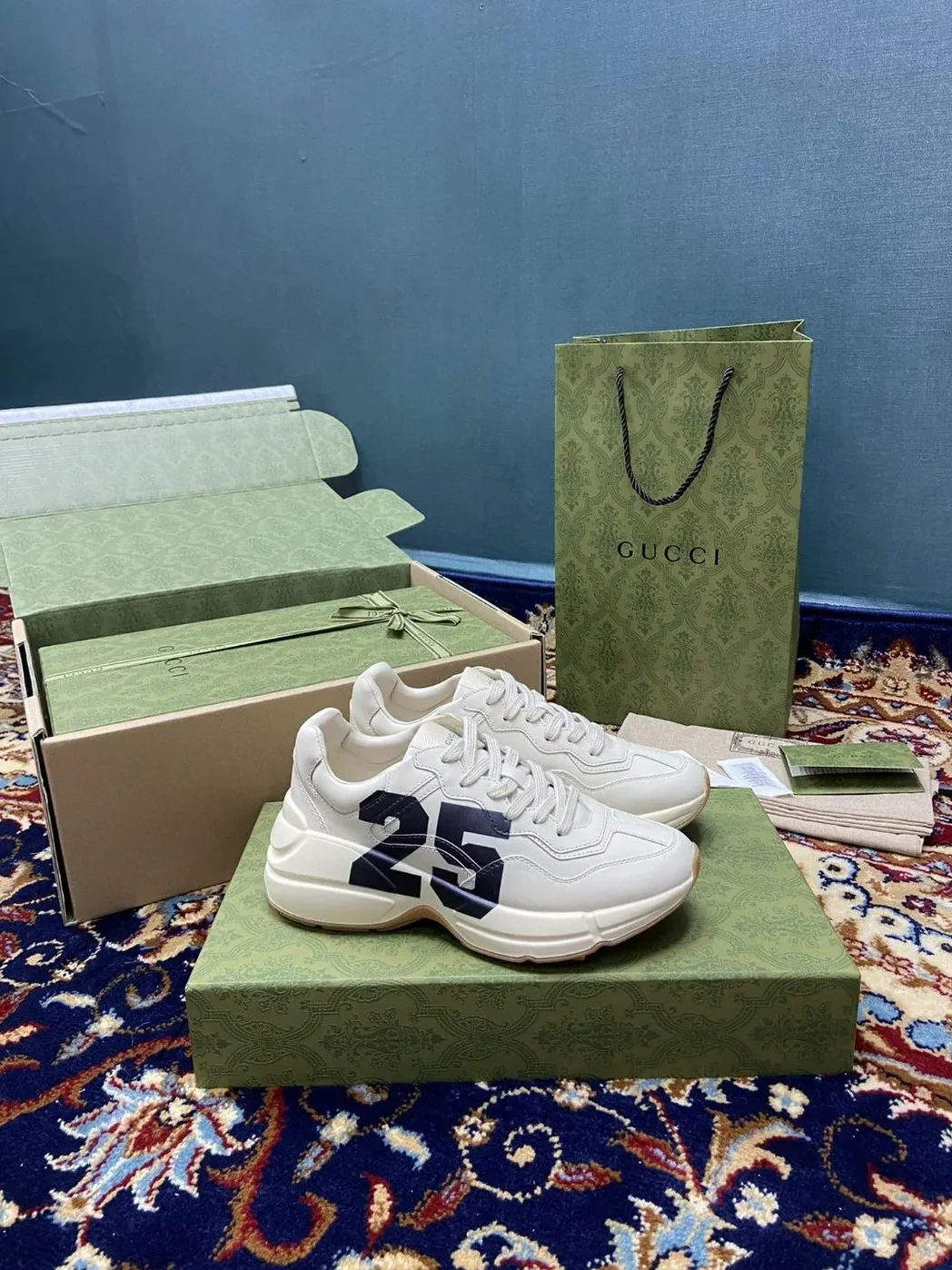 Gucci Rhyton Sneakers With 25 White Ivory for Men Gucci Rhyton Sneakers With 25 White Ivory for Men